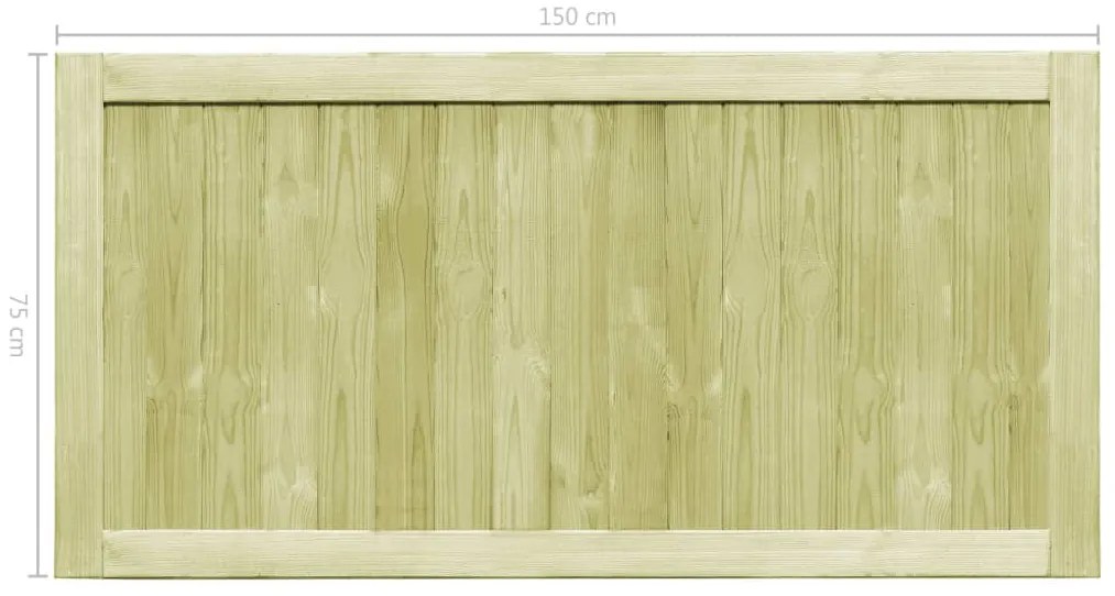 Portões de jardim 2 pcs 300x75 cm pinho impregnado
