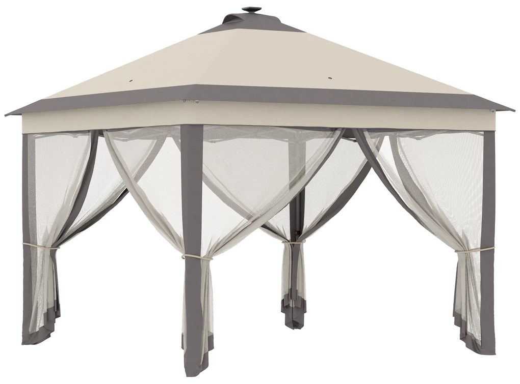 Outsunny Tenda Dobrável Exterior 3,3x3,3x2,9 m com Luzes LED e Control