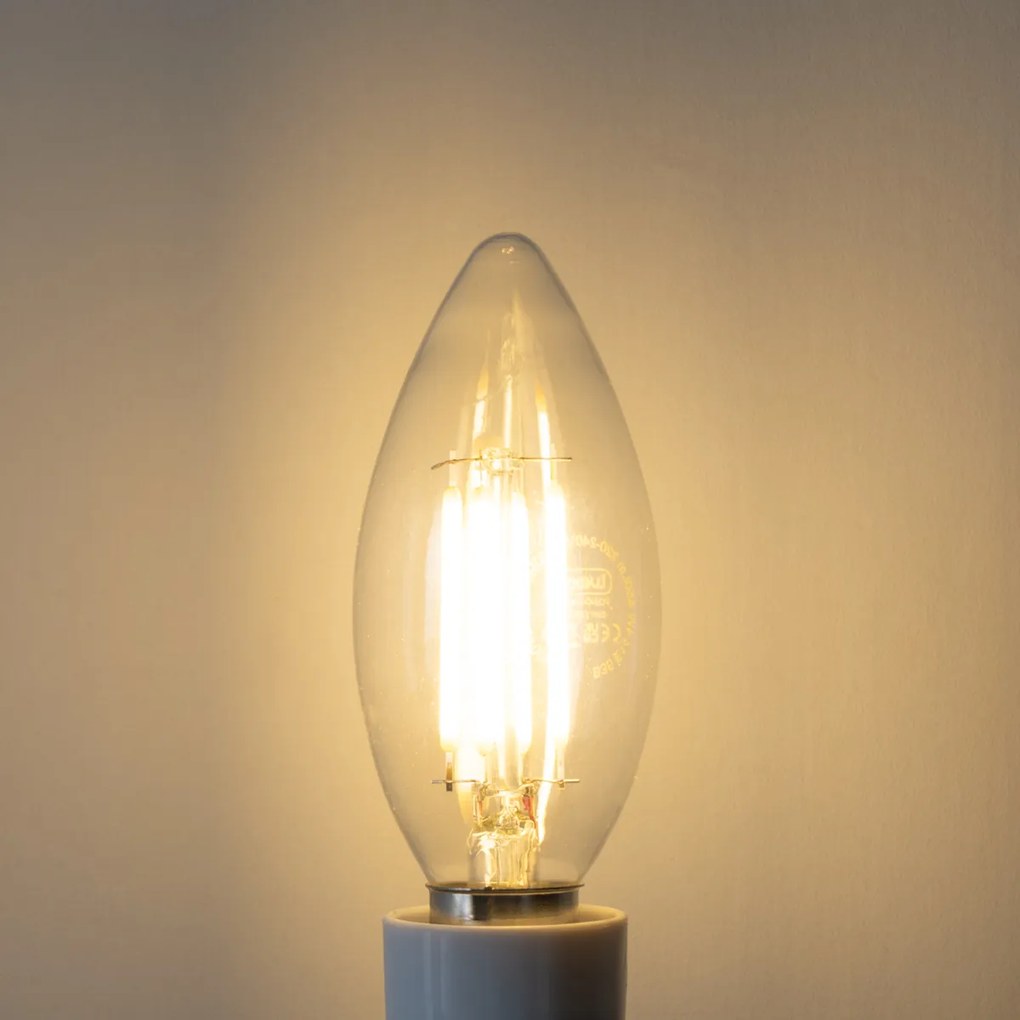 Set van 5 E14 3-staps dimbare LED lampen B35 helder 4W 450 lm 2700K