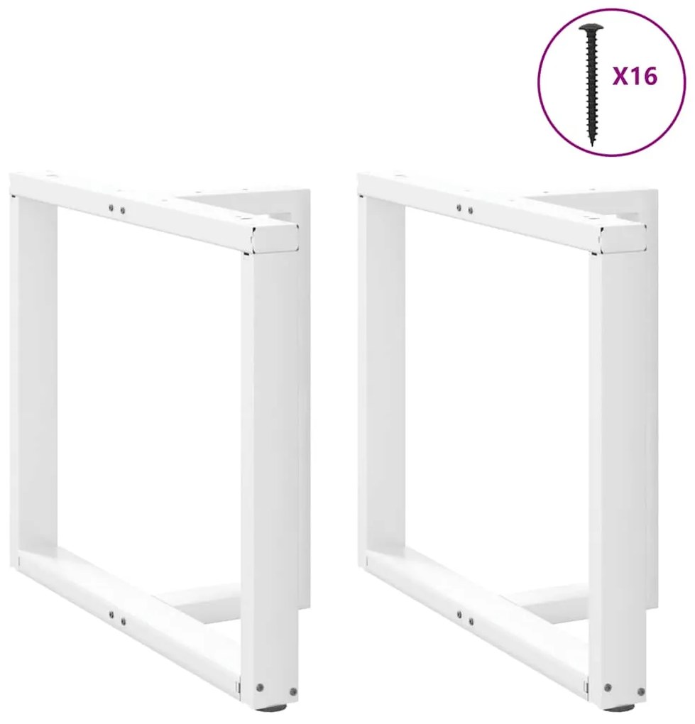 Pés para mesa de jantar em forma de T, 2 peças, branco, 100x35x(72-73)