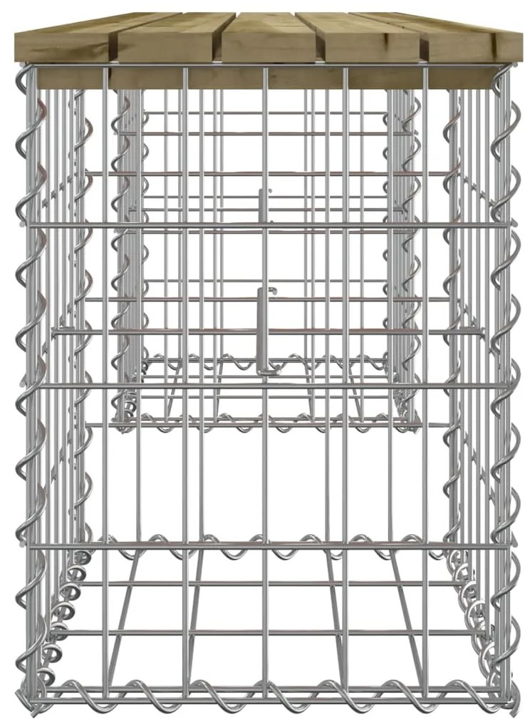 Banco de jardim c/ design gabião 103x31x42 cm pinho impregnado