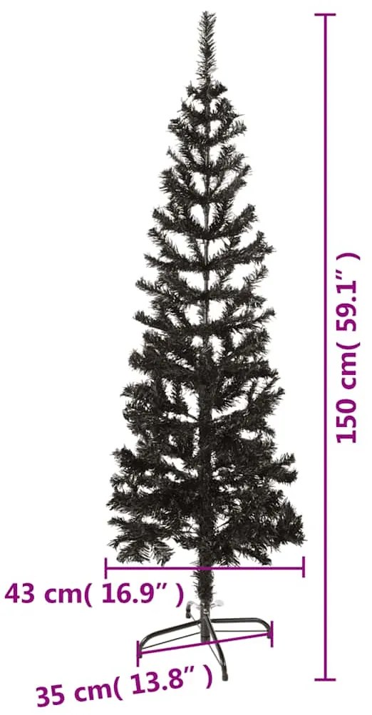 Árvore de Natal fina 150 cm preto