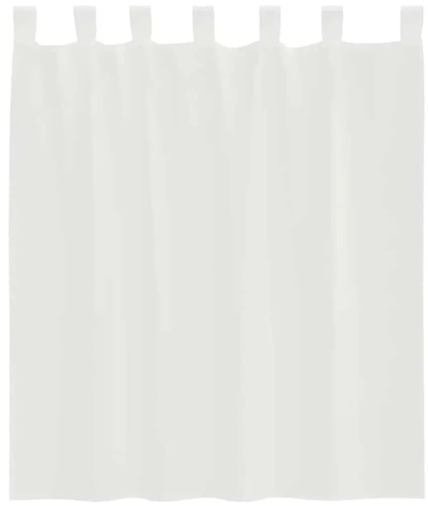 Cortinas de voile com bolsos para varão 2 pcs branco
