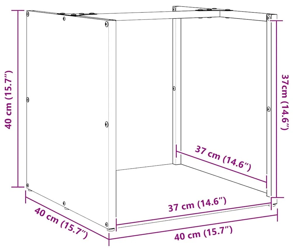 Suporte para lenha 40x40x40 cm aço laminado a frio branco