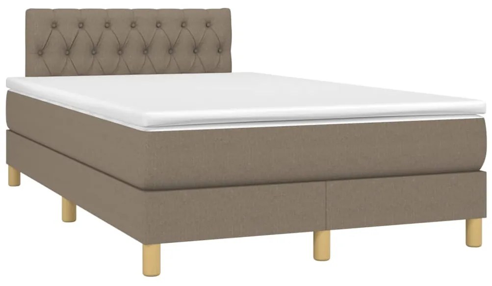 Cama box spring colchão/LED 120x200cm tecido cinza-acastanhado