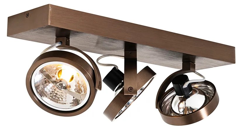 Foco de design bronze escuro 3-luzes rotativo e inclinável - Go Design