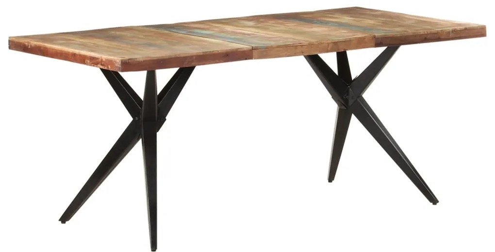 Mesa de jantar 180x90x76 cm madeira recuperada maciça