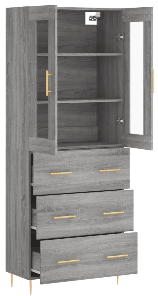 Armário alto 69,5x34x180 cm derivados de madeira sonoma cinza