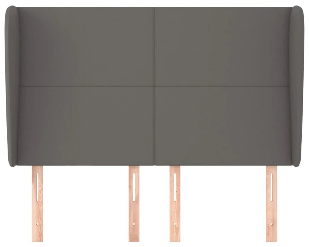 Cabeceira cama c/ abas couro artif. 147x23x118/128 cm cinzento