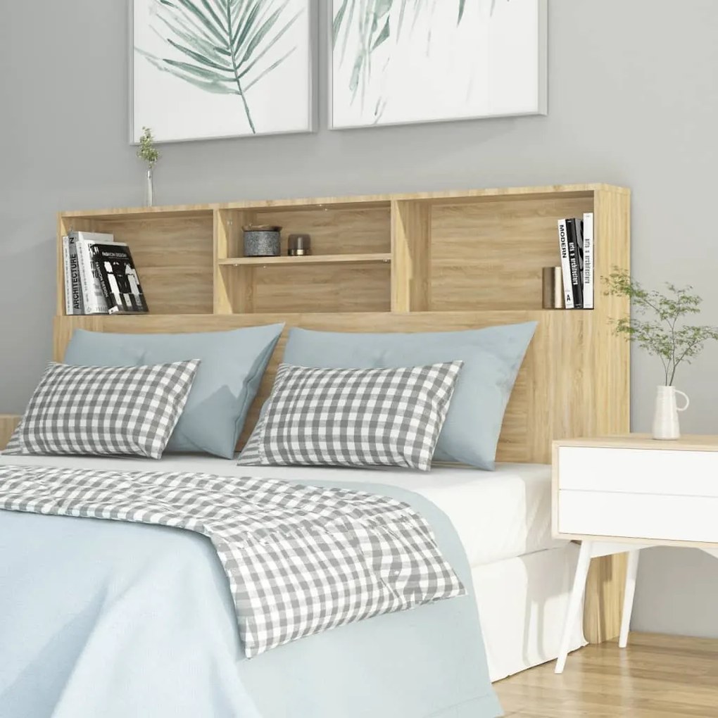 vidaXL Armário de cabeceira 160x19x103,5 cm cor carvalho sonoma