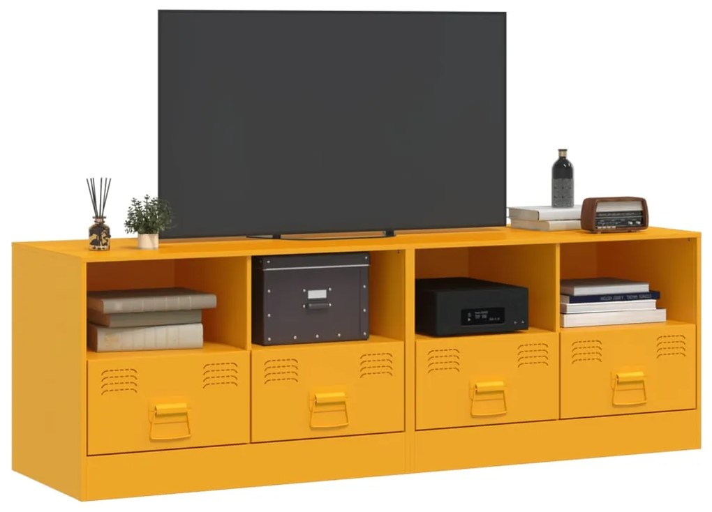 Móveis de TV 2 pcs 67x39x44 cm aço amarelo mostarda