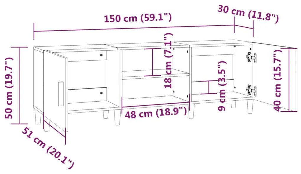 Móvel de TV Erik de 150 cm - Nogueira - Design Nórdico