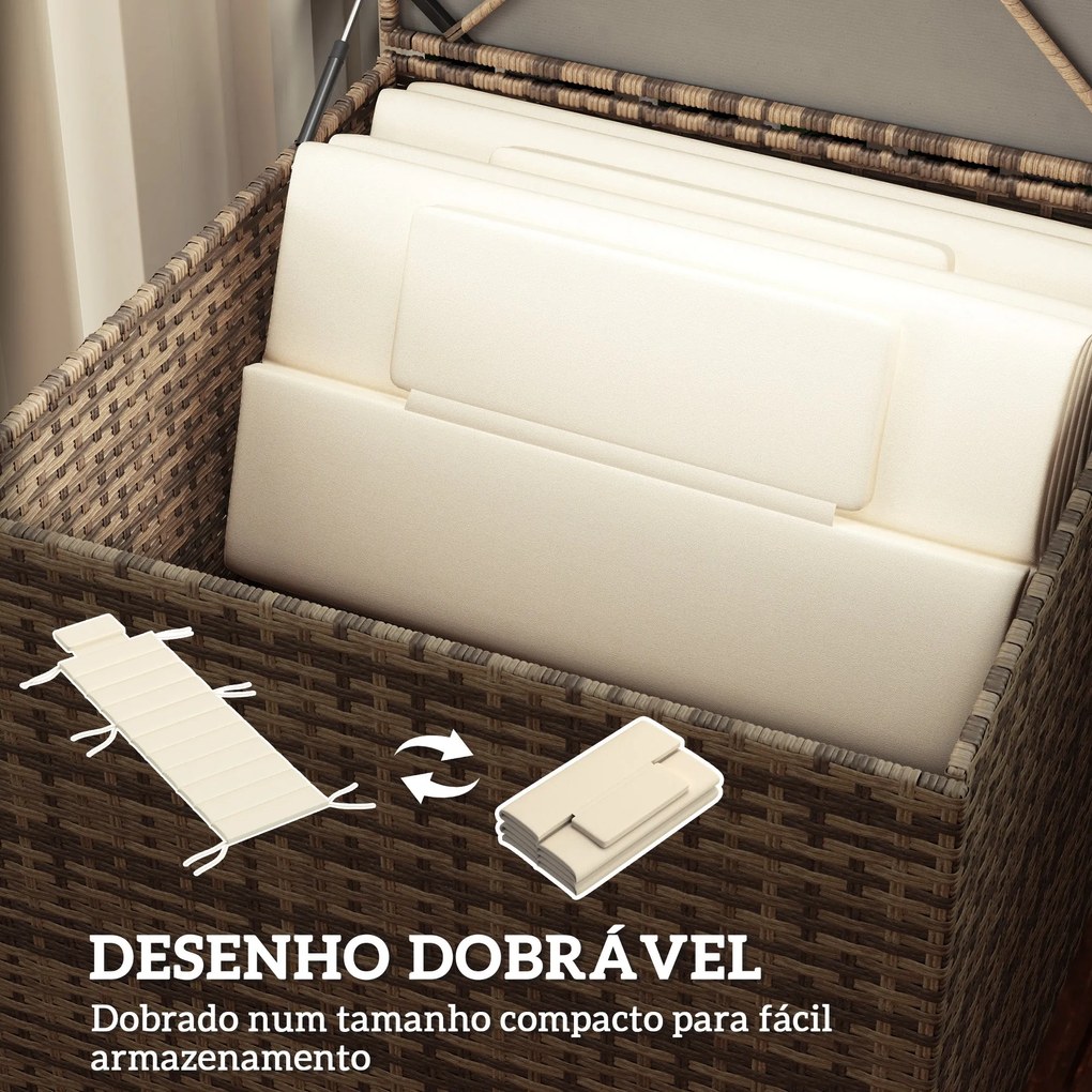 Conjunto de 2 Almofadas para Espreguiçadeira Dobráveis Almofadas para