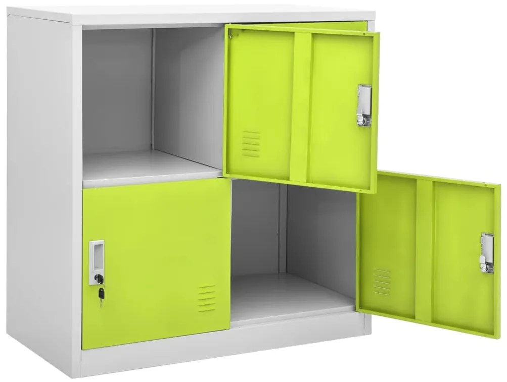 Cacifo 90x45x92,5 cm aço cinzento-claro e verde