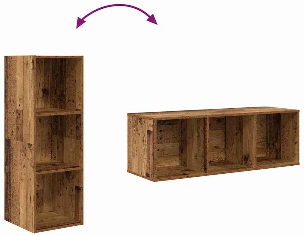 Gabinete de TV de Parede com prateleira com armazenamento 4 pcs Madeir