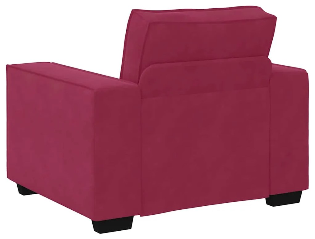 Poltrona 60 cm veludo vermelho-tinto