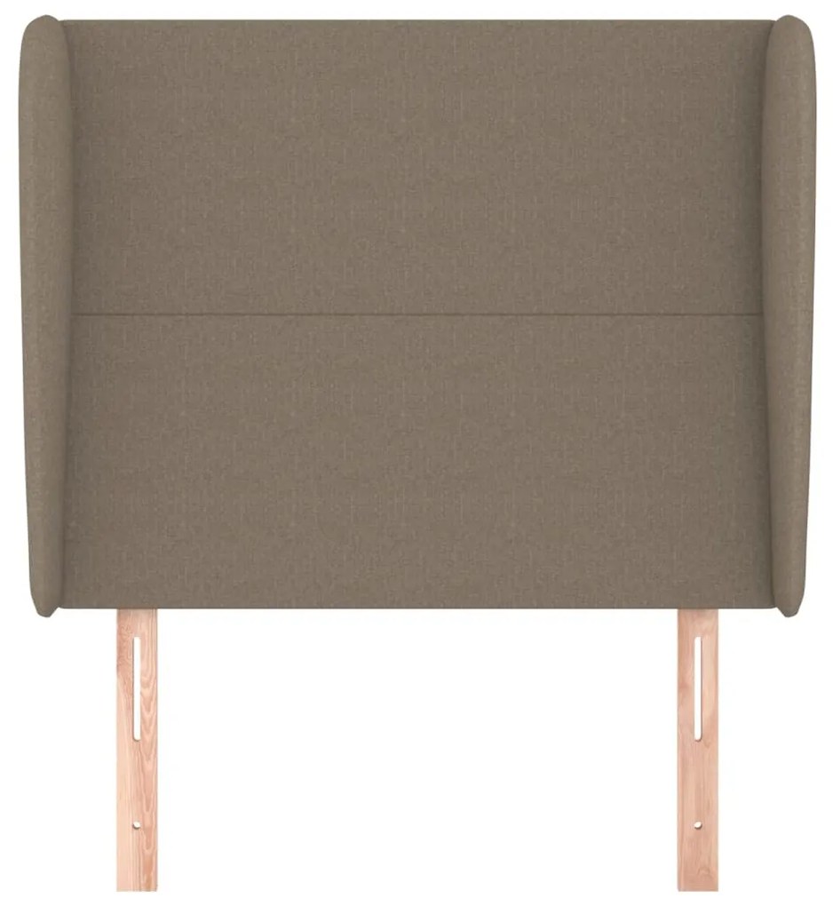Cabeceira cama c/ abas tecido 93x23x118/128cm cinza-acastanhado