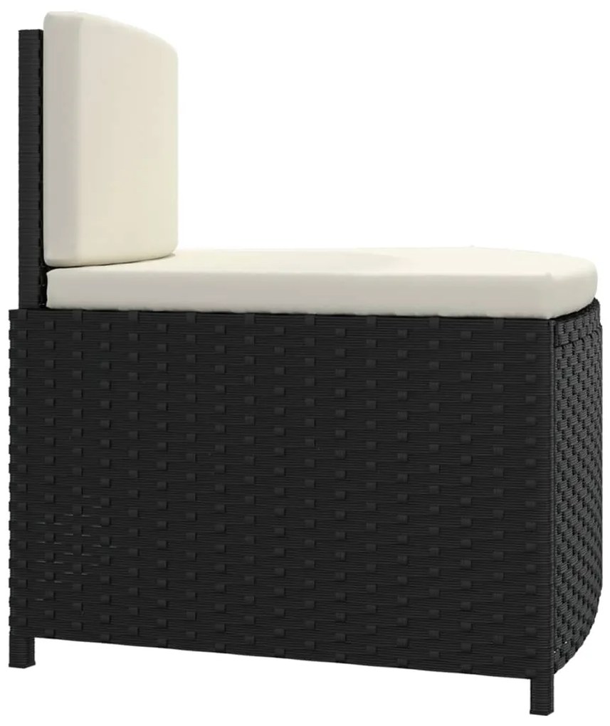 Bancos de spa com almofadões 2 pcs vime PE preto