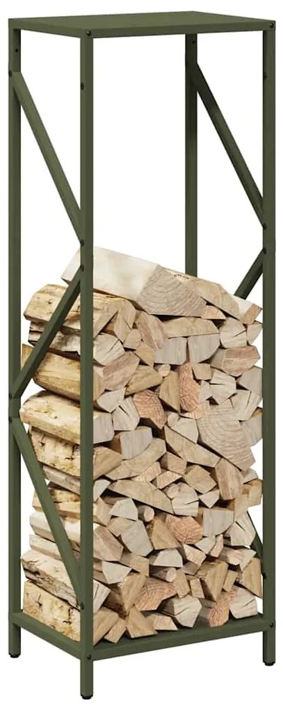 Suporte para lenha aço laminado a frio verde azeitona