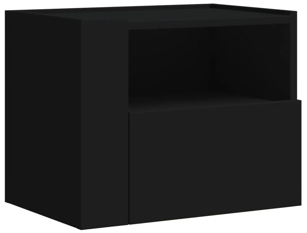 Mesas de cabeceira de parede 2 pcs 45x30x35 cm preto