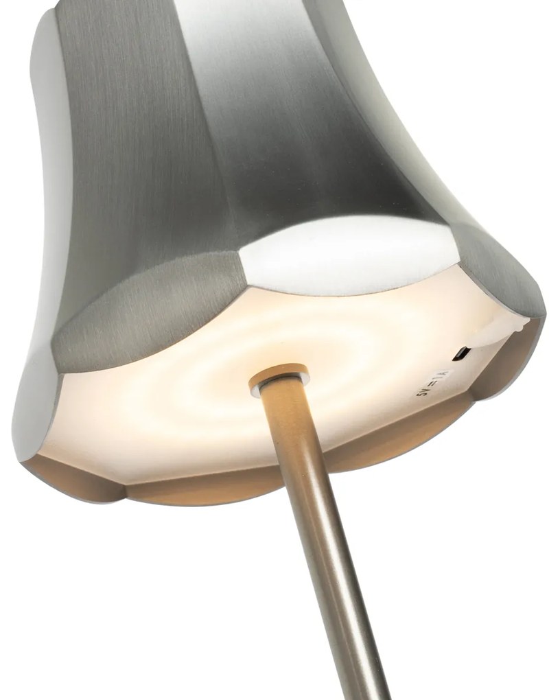 Conjunto de 2 Candeeiros de Mesa Retro Gunmetal Recarregáveis IP44 - Granny