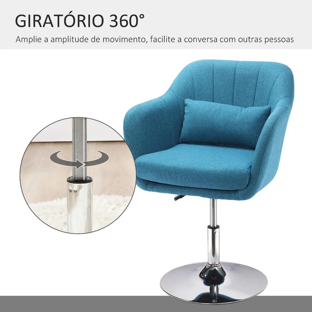 Cadeira Giratória Dolphin – Azul – Design Nórdico