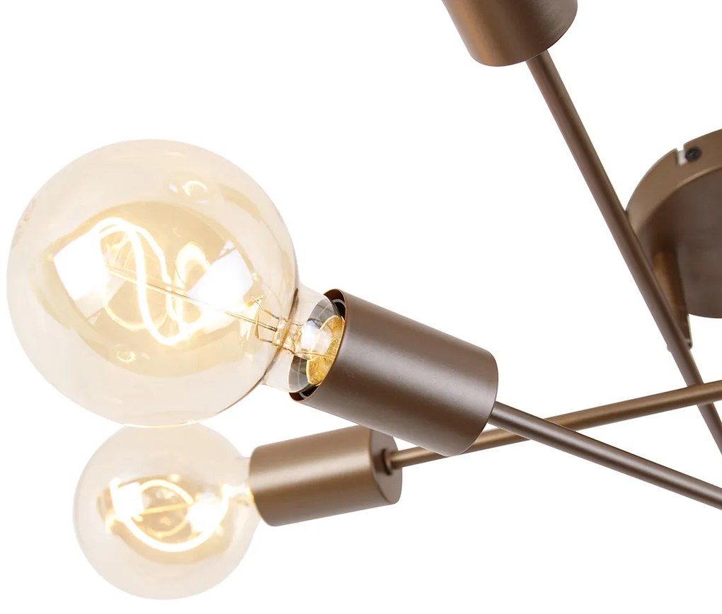 Plafond Inteligente Bronze Escuro 6-Luzes Incl. 6 Wifi G95 - Sydney