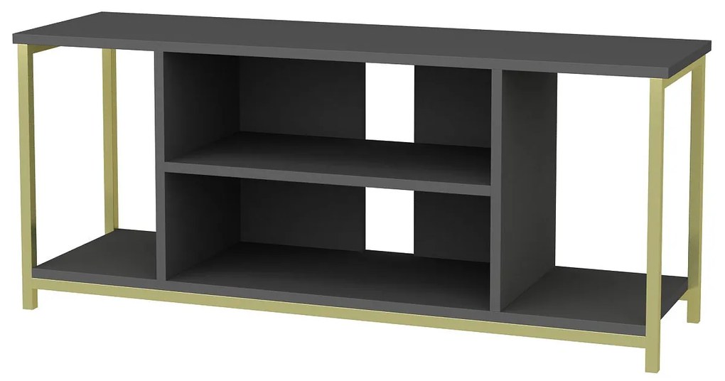 Móvel TV Rinaldo – Antracite e Dourado – 120x35x50,8 cm