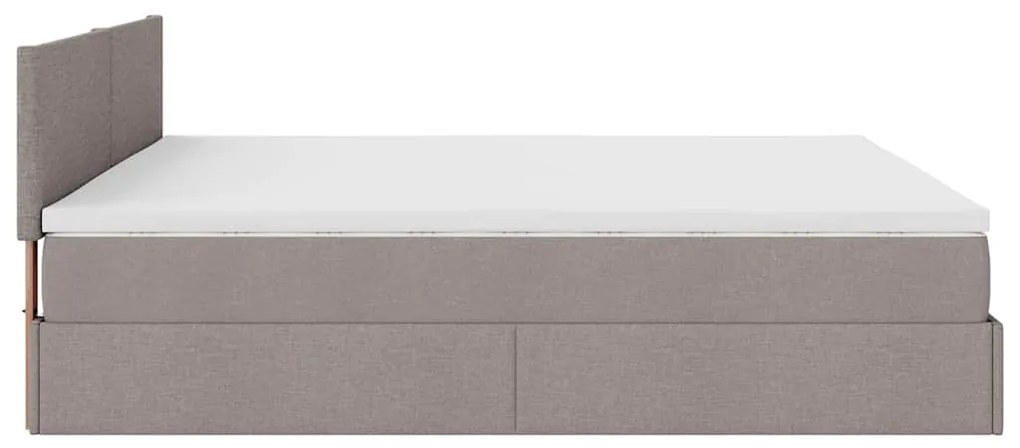 moldura de cama otomana vidaXL com tecido Taupe 180x200cm