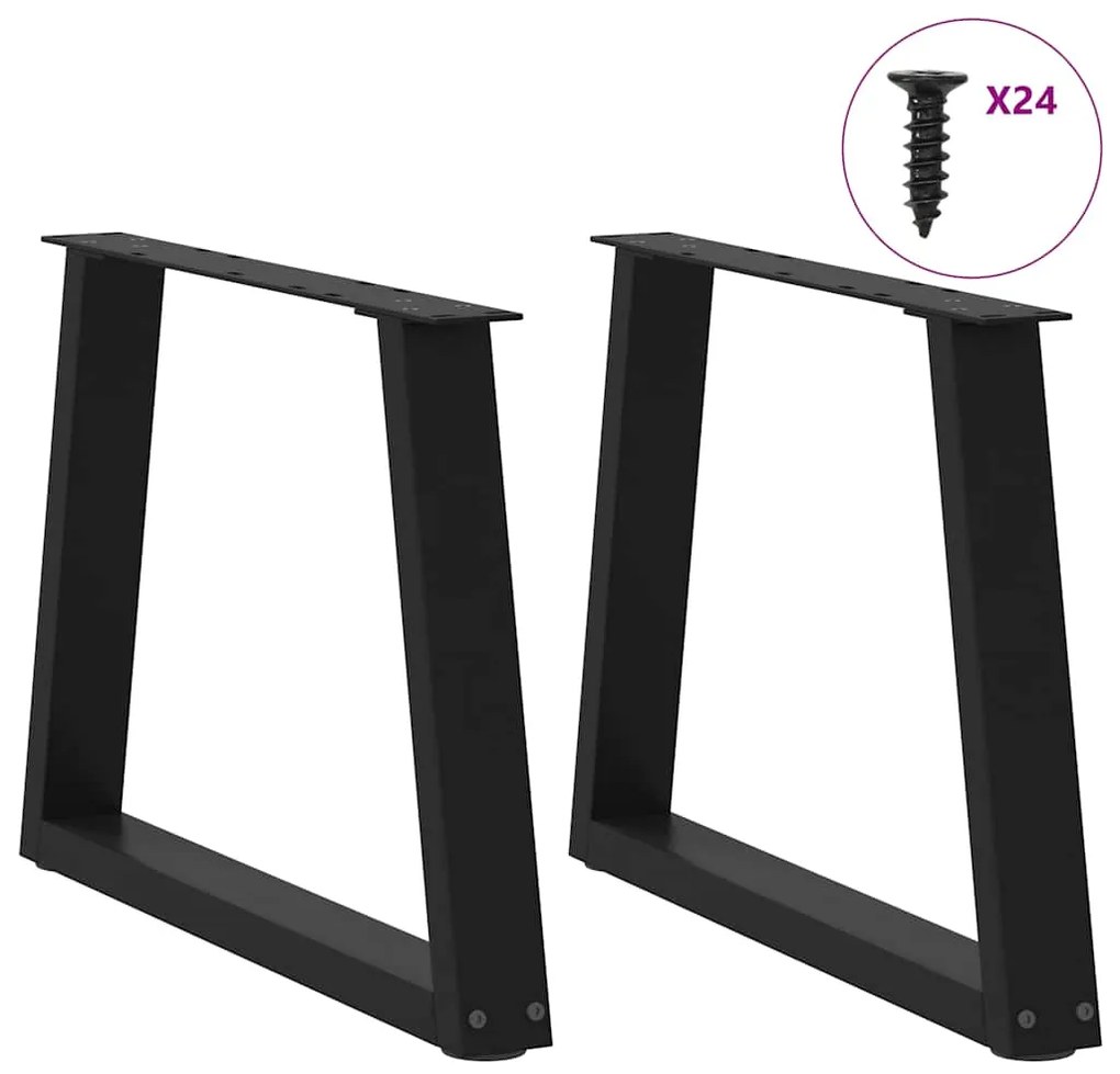 Pés para mesa de centro em V 2 peças preto 70x(42-43,3) cm aço