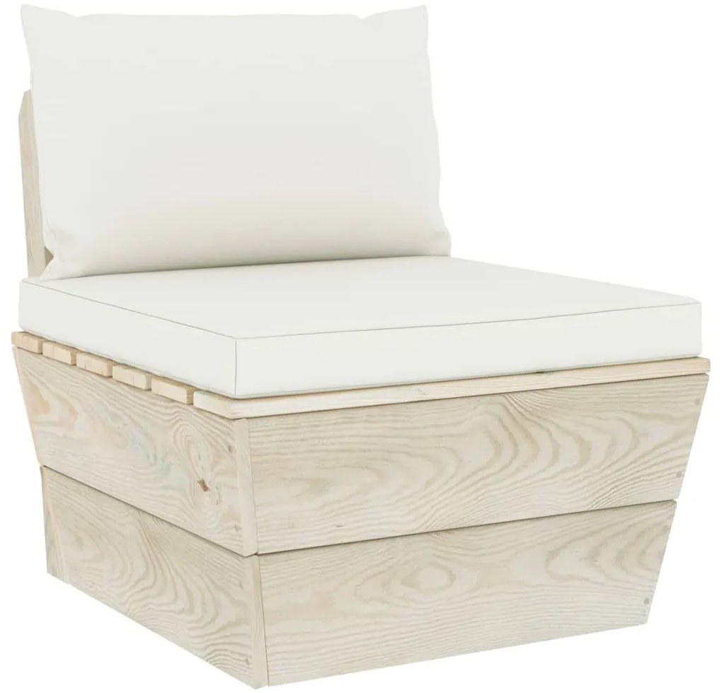 3 pcs conjunto lounge de paletes + almofadões madeira de abeto