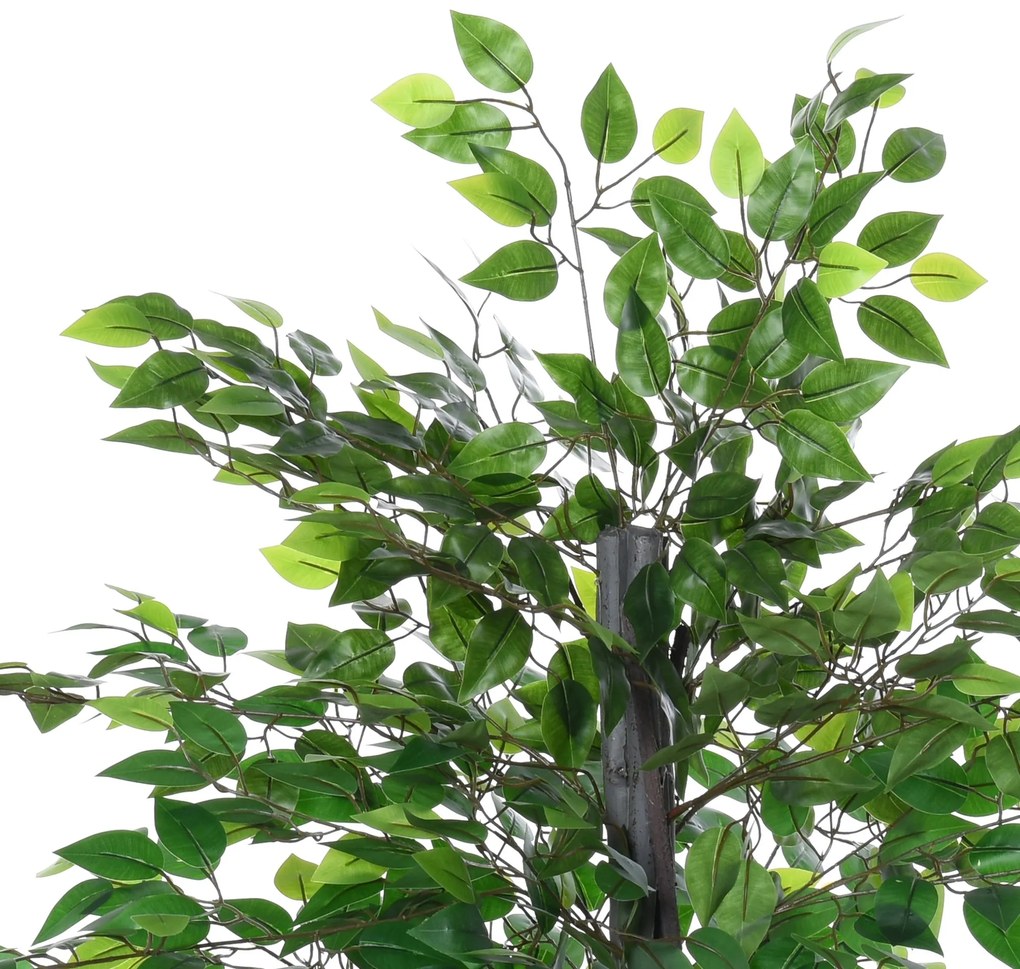 Ficus artificiais com 145 cm de altura 756 folhas com vaso para decoração interior e exterior verde