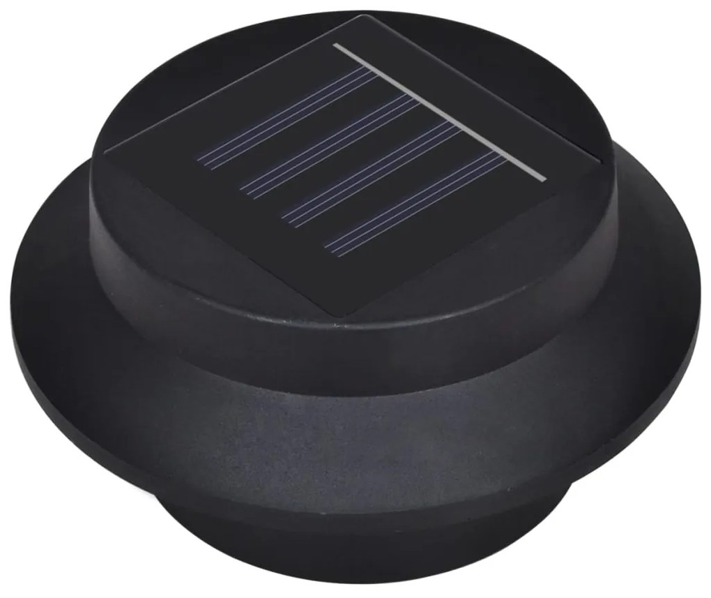 Candeeiros solares de exterior LED para vedações 12 pcs preto