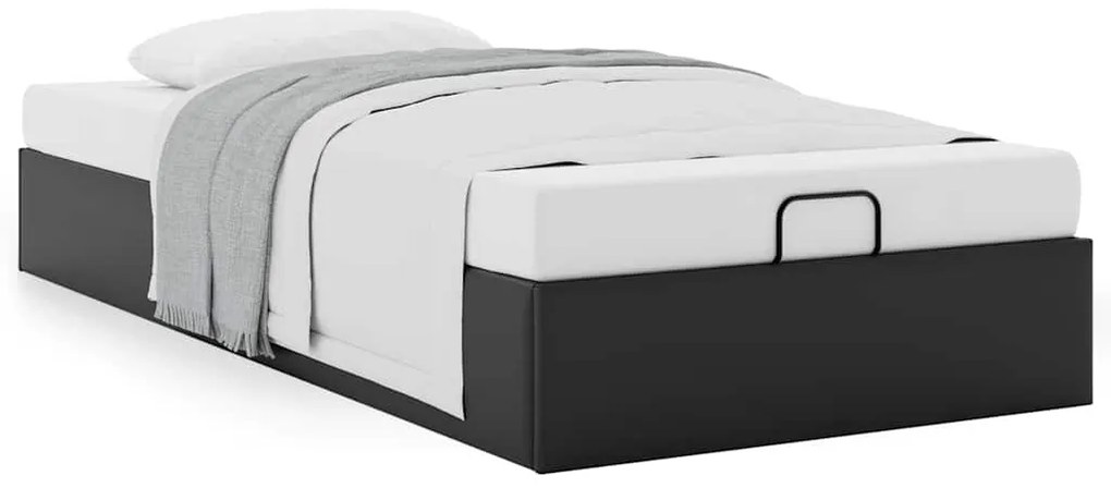 Estrutura de cama otomana sem colchão 90x200 cm preto