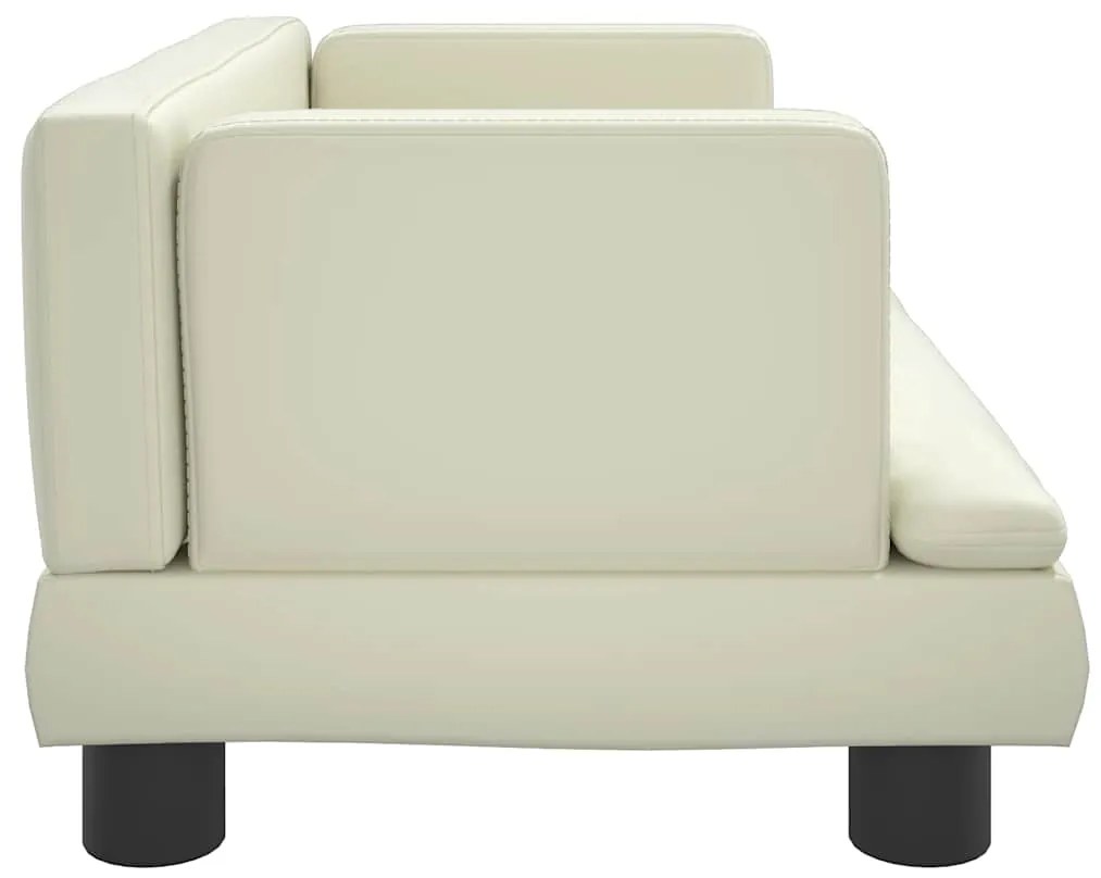 Cama para cães 60x40x30 cm couro artificial cor creme