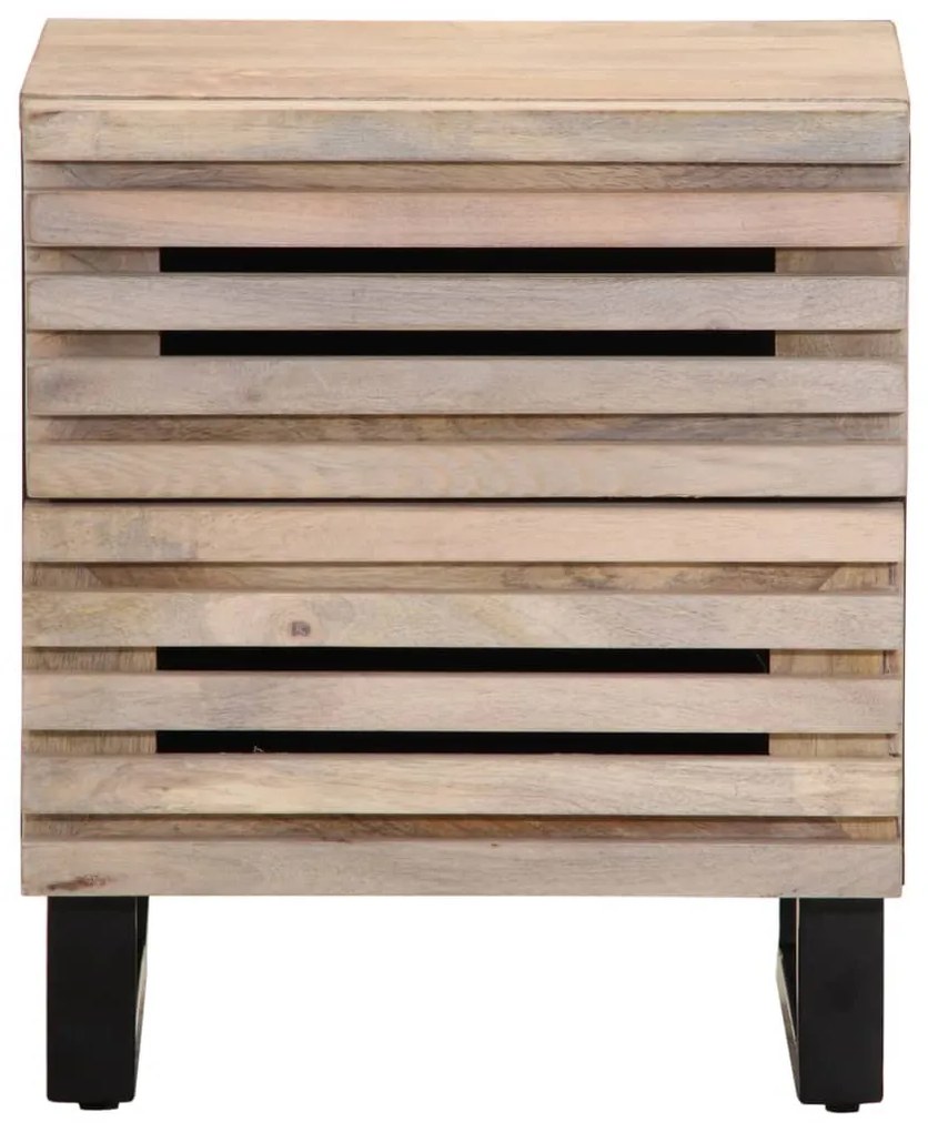 Mesa cabeceira 40x34x46 cm madeira mangueira branqueada maciça