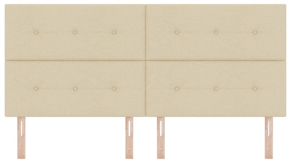 Cabeceira vidaXL Botões Estofada Creme 200 cm Tecido