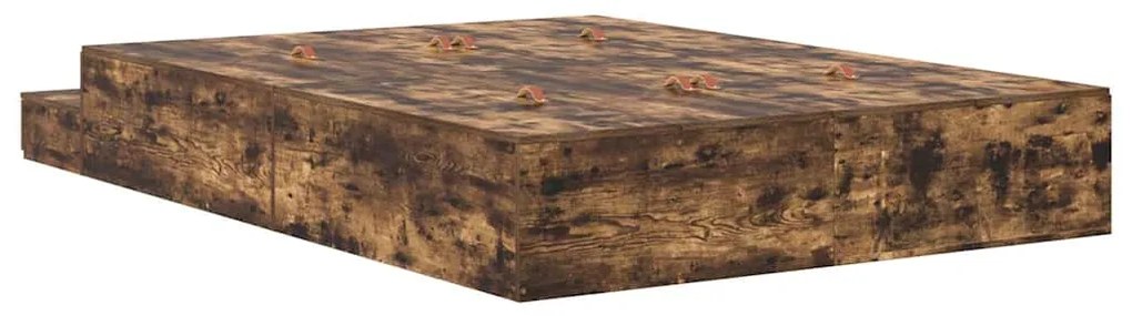Estrado de Cama com Arrumação em Carvalho Fumado 135x190 cm