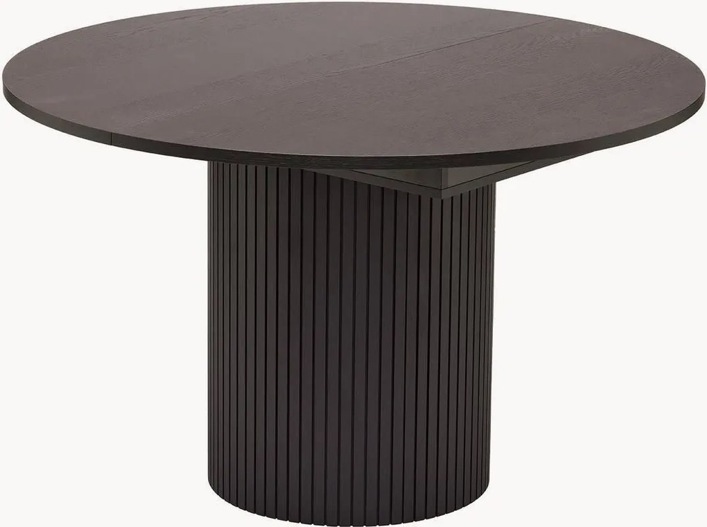 Mesa de jantar redonda extensível em madeira de carvalho Toscana, Ø 120-160 cm