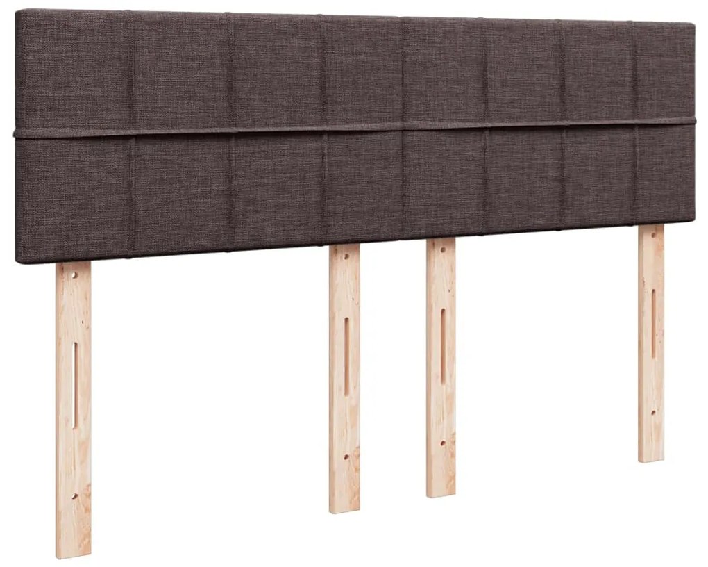Cama com molas/colchão 160x200 cm tecido castanho-escuro
