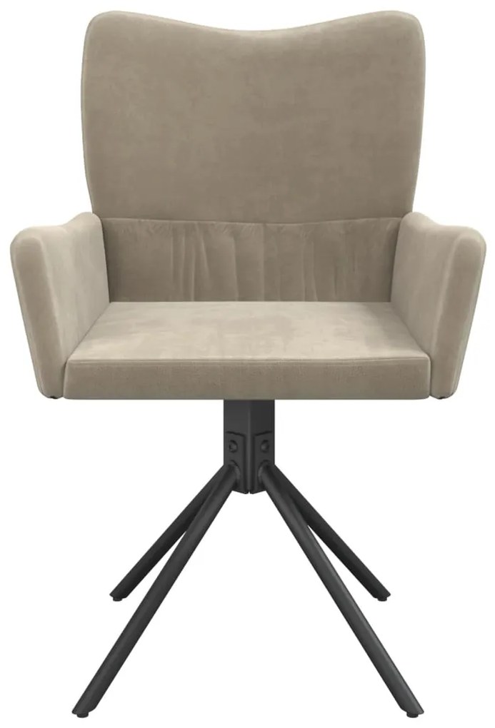 Cadeiras de jantar giratórias 2 pcs veludo cinzento-claro