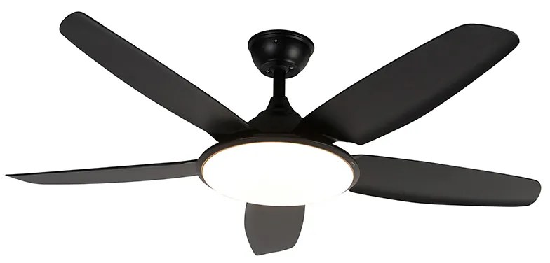 Ventilador de teto moderno preto com controle remoto incl. LED - Vifte Moderno