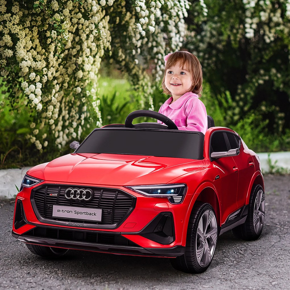Carro elétrico infantil com licença Audi e-tron Sportback, de 12 V, vermelho