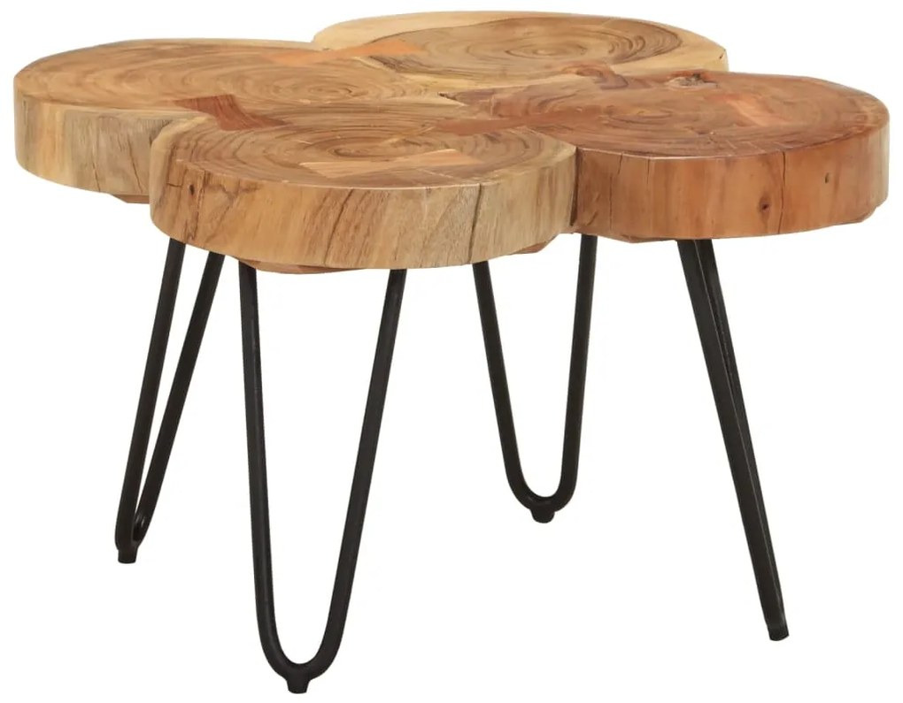 Mesa de centro 4 troncos 36 cm madeira de acácia maciça