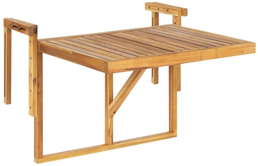 Mesa para varanda de madeira clara 60 x 40 cm UDINE Beliani