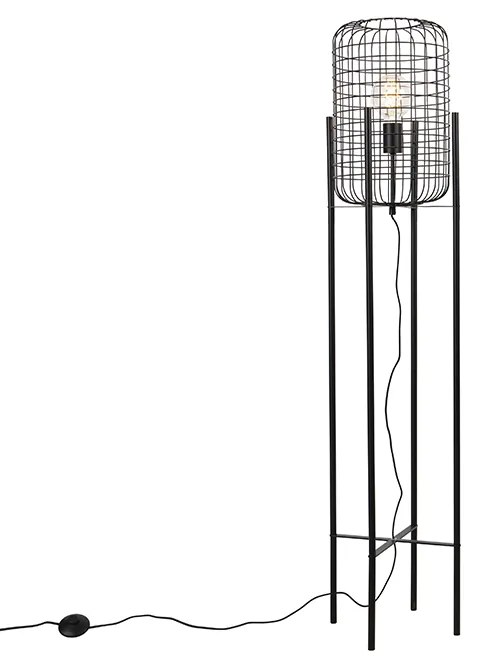 Candeeiro de pé industrial preto - Bliss Vefa