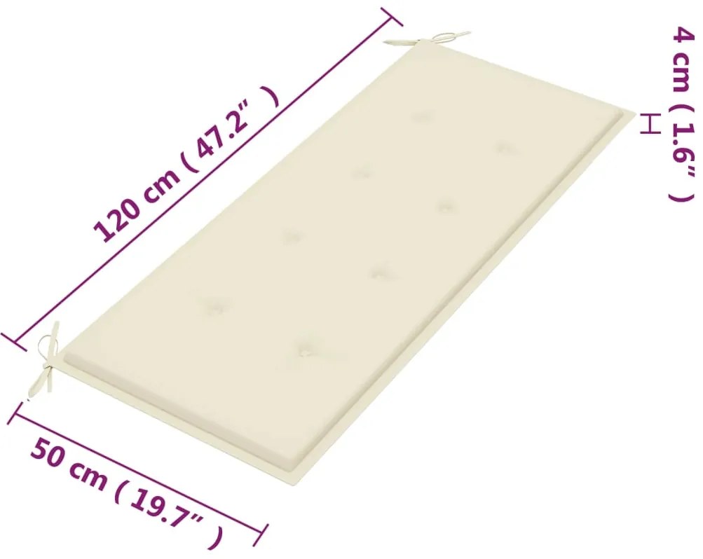 Banco de jardim 2 lugares c/ almofadão 120 cm eucalipto maciço