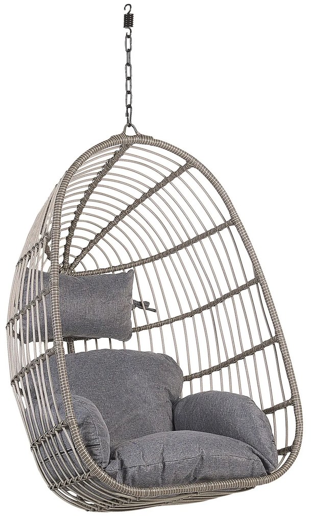 Cadeira suspensa em rattan cinzento com suporte CASOLI Beliani