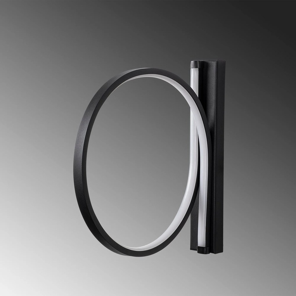 Aplique de Parede Halka – Preto – Diâmetro 30 cm, Profundidade 50 cm