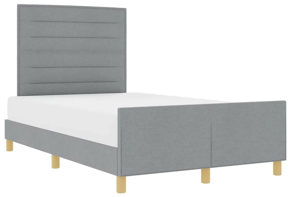 Estrutura de Cama de Tecido Cinza Claro 160x200 cm